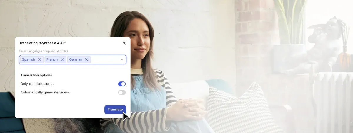 Функции локализации и совместной работы в Synthesia
