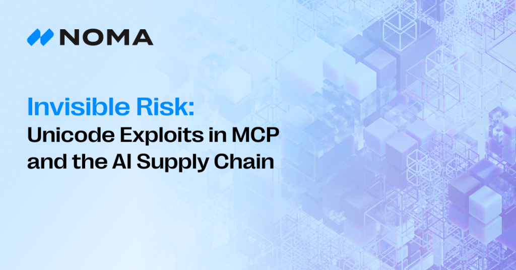 Схема риска невидимых Unicode-атак в MCP: показывает, как скрытые символы в описаниях функций приводят к выполнению вредоносных команд через инструменты AI-агента