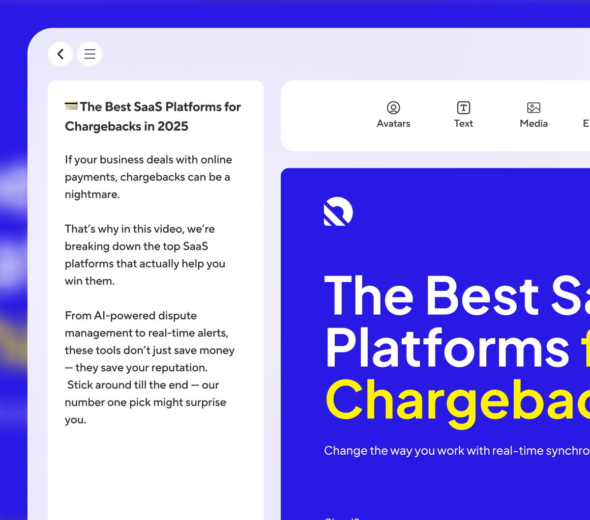 Интерфейс AI Studio HeyGen для создания рекламных роликов