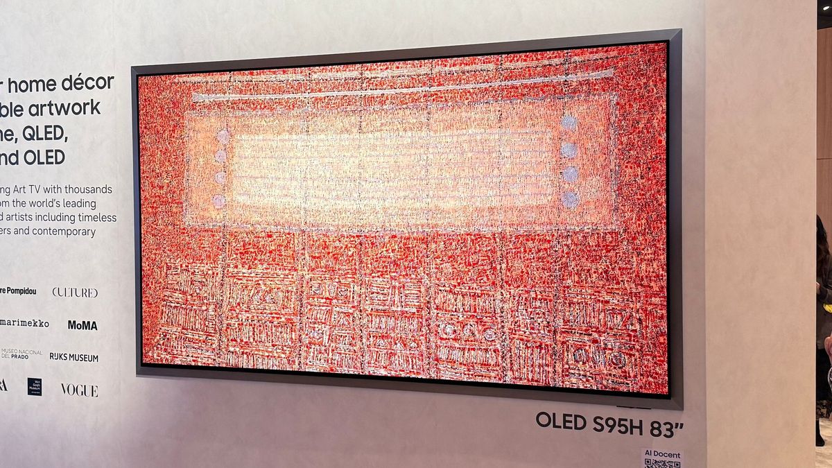 Samsung S95H mounted on a wall at CES 2026